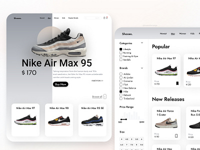 Shooes. - ECommerce Web Design nike shoes sneakers ui webdesign