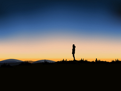 Alone Silhouette Man on a top mountain Illustration Design adventure challenge concepts illustration one person poster print silhouette sport success travel