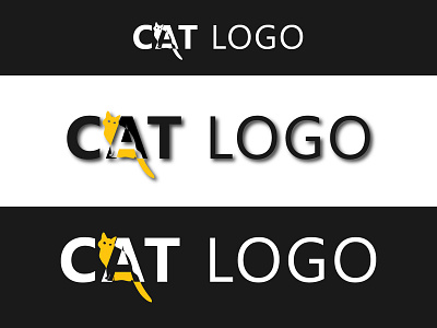 Cat Logo Design Template animal black cat element illustration kitten logo pet sign silhouette vector white