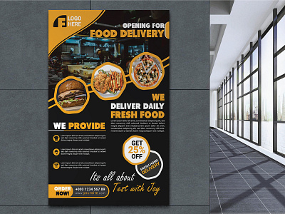 Restaurant Food Delivery Poster Template