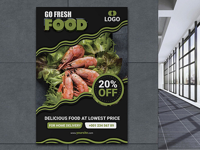 Restaurant Fresh Food Poster Template alfaysal360 background banglarfreelancer banner business cafe card covid19 design flyer food graphic illustration menu poster restaurant template vector vintage