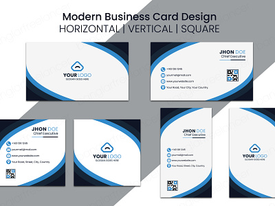 Three Types Modern Business Card Design Template