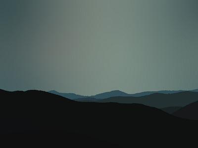 Silhouette of Dark Mountain Illustration Design