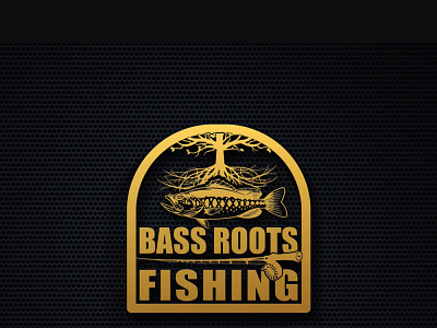 Fishing Logo Design for BassRootsFishing with Golden Color