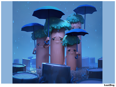RainForests.. 3d cg character character design climate change creative design funeral illustration rainforests stylised