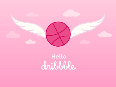 Hello Dribble adobe illustrator creative design flat hello dribbble hello dribble hellodribbble illustration pink color vector