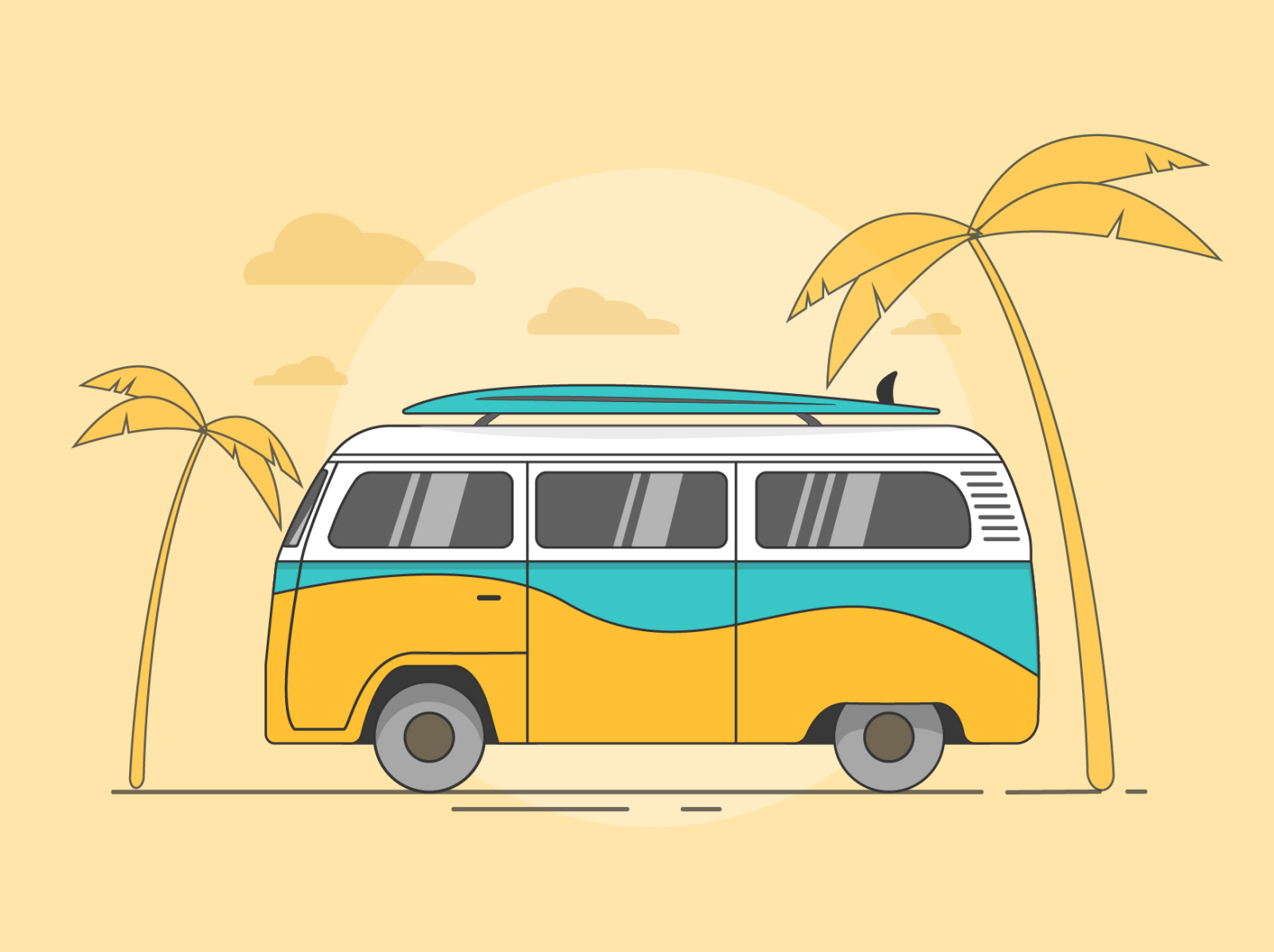 Travel bus by Alina Mnotsik on Dribbble