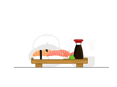 Sushi adobe illustrator creative design drawing flat food food illustration illustration sushi vector vectorart
