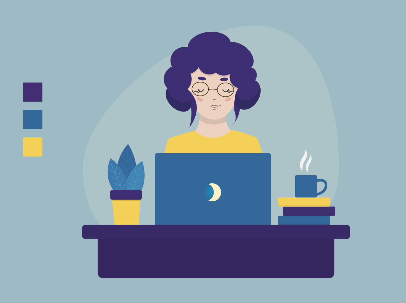 Computer girl by Alina Mnotsik on Dribbble