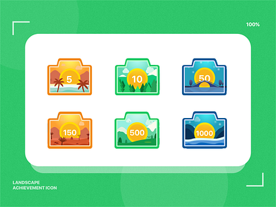 Landscape icon app design illustration logo ui