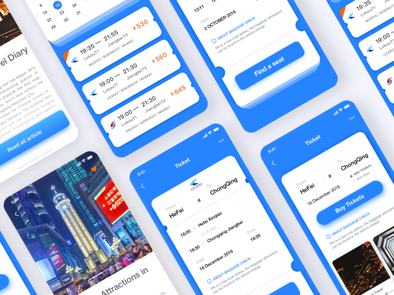 Flight ticket UI design by fanfanya on Dribbble