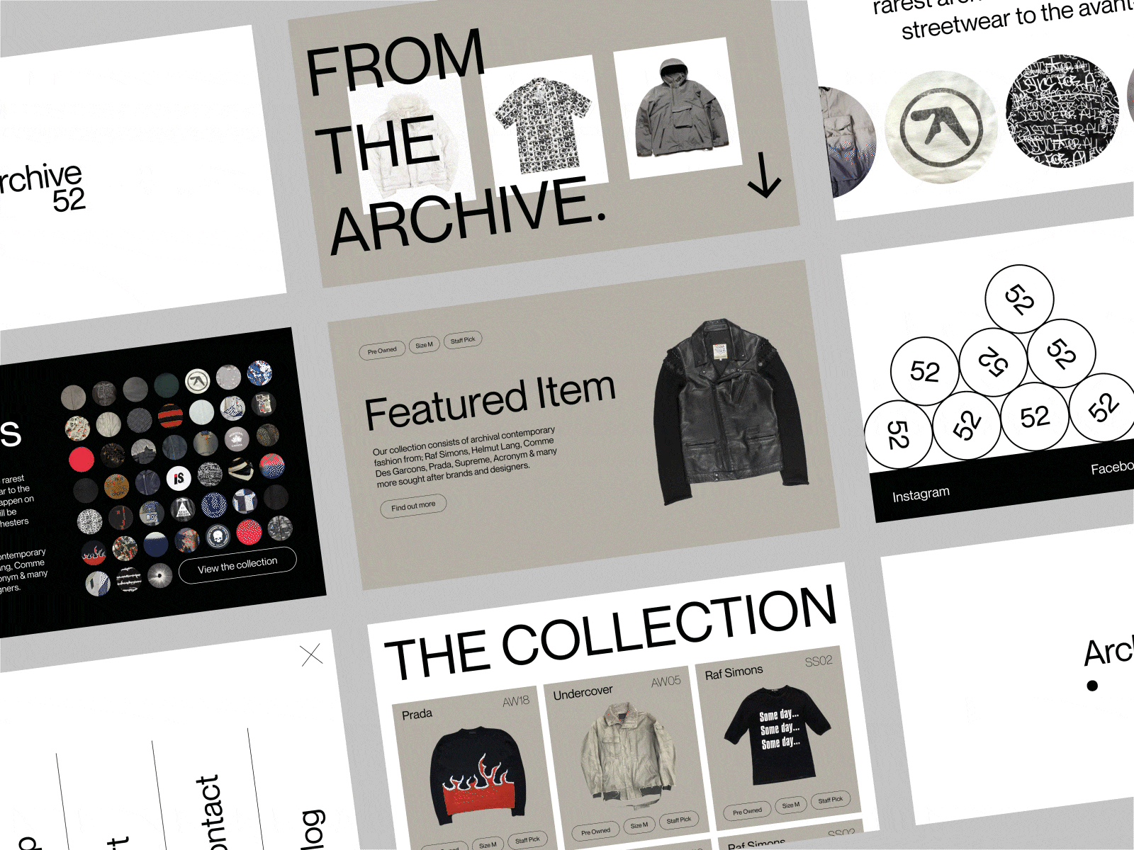 Archive 52 | Ecommerce website branding design ecommerce editorial fashion figma graphic design menswear portfolio typography ui website
