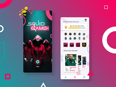 Netflix Series Squid Game App app branding design flat koreandrama minimal motion graphics squidgame ui ux