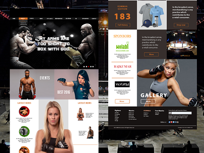 MMA & UFC website app boxing branding design fight fighting flat illustration logo minimal mma ufc ui ux vector web website