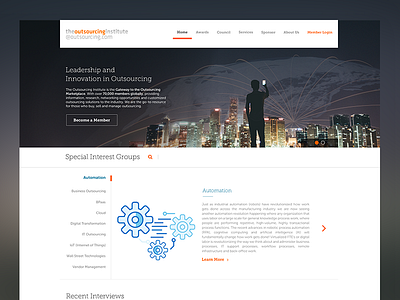 Outsourcing Institute website redesign desktop outsourcing redesign ui ux