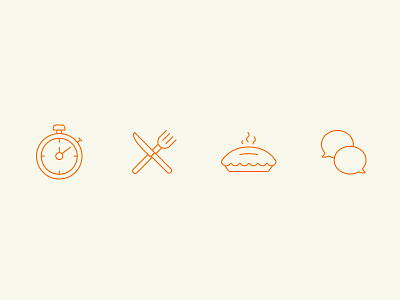 Icons clock iconography line icons menu pie support ui design