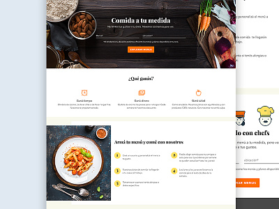 Meal Plans Landing Page food iconography illustration layout meal plan ui ux