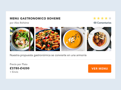 Menu Card Desktop app card food layout meal plans ui