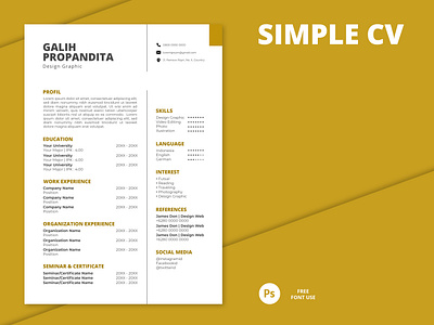 Simple Curriculum Vitae | No Photo cv cv design design