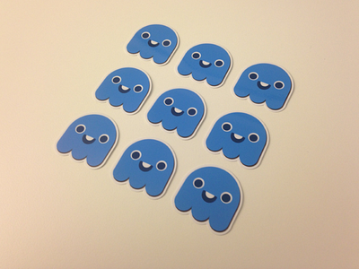 Blue ghosts blue game ghost inky pac man photo sticker