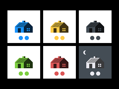 houses city color dots flat house icon square