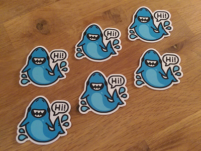 shark stickers happy hello hi shark stickers