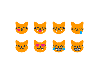 cat emoji cat cats cry emoji happy heart icons kiss sad