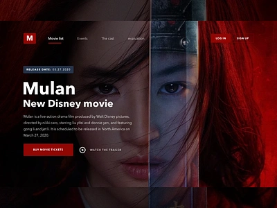 Disney mulan movies page alternative movie poster amp branding china digital art disney art disney princess illustration movie movie poster movie tickets mulan poster ui walt disney website 界面