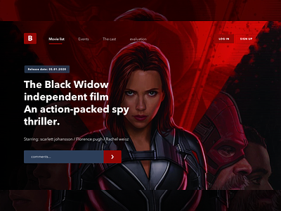 Black Widow - Landing Page Concept avengers black widow branding illustration landing marvel ui ui web uidesign user interface ux web design web designer web developement website wordpress