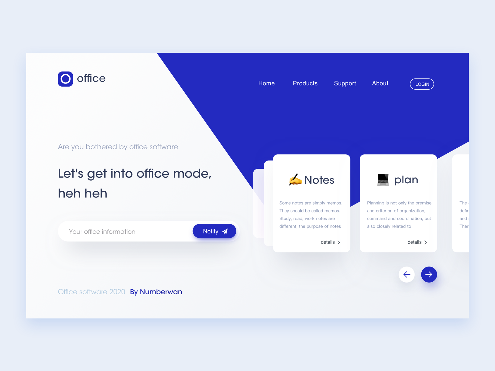 Web office software design by numberwan_ on Dribbble