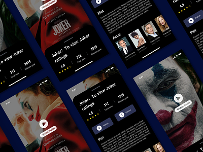 Movie Joker app artwork black bold cinema clown dark film ios mobile app movie movie app movie art typography ui ux 极简主义 界面 设计