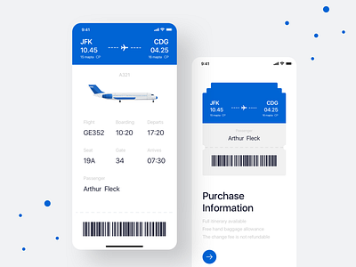 Flight ticket UI design