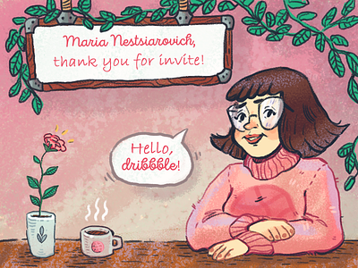 Hello, Dribbble! 2d art art artist artwork design hello dribble illustration