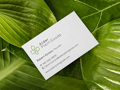 Alder Plant Goods Business Card brand brand identity branding and identity businesscard logo logo design logodesign modern logo stationery stationery design vector