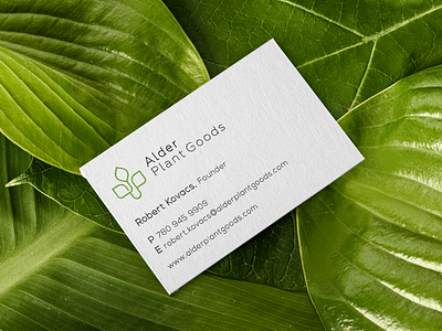 Alder Plant Goods Business Card