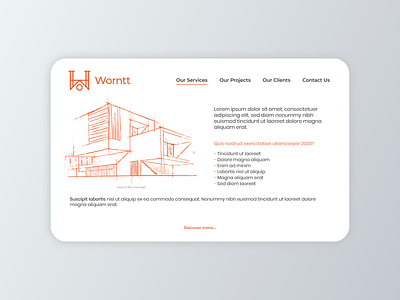 Worntt Architecture Conceptual Web Design brand identity branding branding and identity branding design company logo landing page logo logo design logodesign stationery design ui ux ux ui webdesign website design