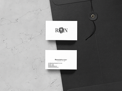 Ronnie Norder Business Card Design brand brand identity branding branding and identity branding design design logo logo design logodesign minimal minimalism modern monogram photorealistic stationery stationery design