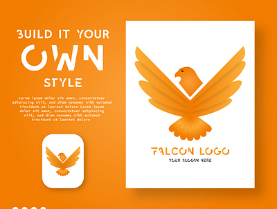 Falcon Logo Design background creative creative design design flat illustration logo offer photoshop social media vector