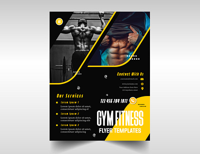 Gym Fitness Flyer Template background branding creative design fitness fitness banner flat flyer banner graphic design gym gym flyer illustration photoshop poster vector