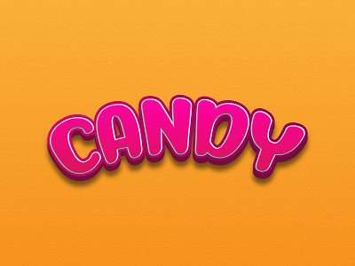 Candy 3D Text Effect Design background branding candy creative design effect flat follow illustration photoshop shot text text effect trendy vector