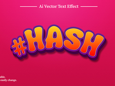 3d editable text style effect vector