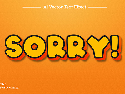 3d editable text style effect vector