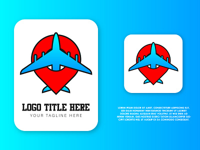 Creative Plane Location Letter Logo Design Templates