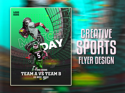 Creative Sports Flyer Design background branding creative design flat flyer football graphic design illustration matchday photoshop soccer sports vector
