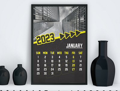 Wall Calendar Design 2023 Vector Template 2023 background branding calendar creative design flat illustration minimal new year new year 2023 photoshop print trend vector wall calendar