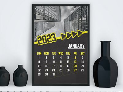 Wall Calendar Design 2023 Vector Template