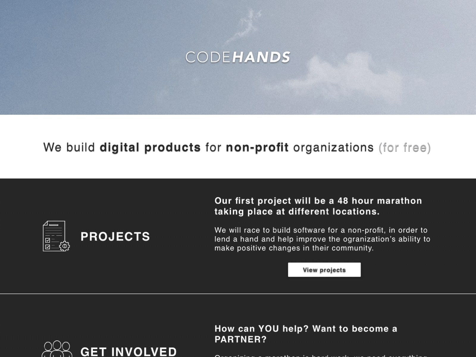 CodeHands - Single-Page Responsive Web minimalist photoshop principle responsive website sketch ux uxui visual design