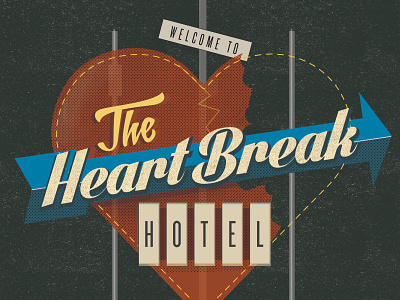 The Heartbreak Hotel. A Study of Period Roadsigns and Lost Love. 1950s 1960s america elvis elvis presley love motel road trip route 66 usa