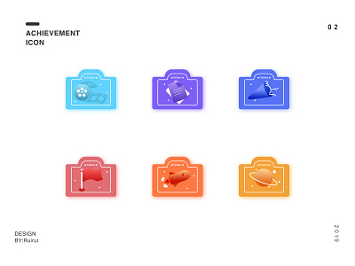 A set of achievement icon app design original