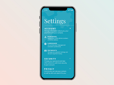 Daily UI - day 7 - Settings app ui app ui design design ui